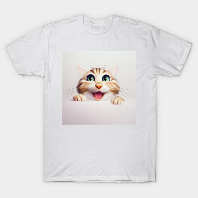 Smiling Cute Tabby Kitten T-Shirt by Geminiartstudio